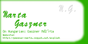 marta gaszner business card